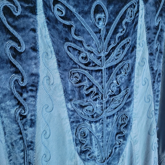 *SOLD* The Pyramid Collection Blue Maxi Dress Boho Embroidered 2X - Picture 13 of 14